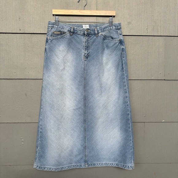 Calvin Klein Dresses & Skirts - Calvin Klein Vintage 90s High Rise Denim Jean Maxi Skirt - Blue Wms Size 14